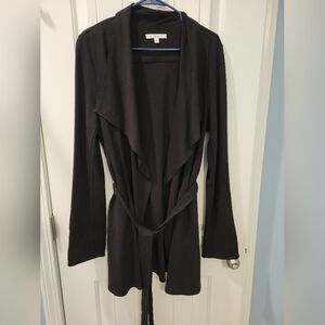 CAbi Black Jacket with tie front, size L